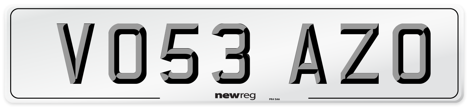 VO53 AZO Number Plate from New Reg